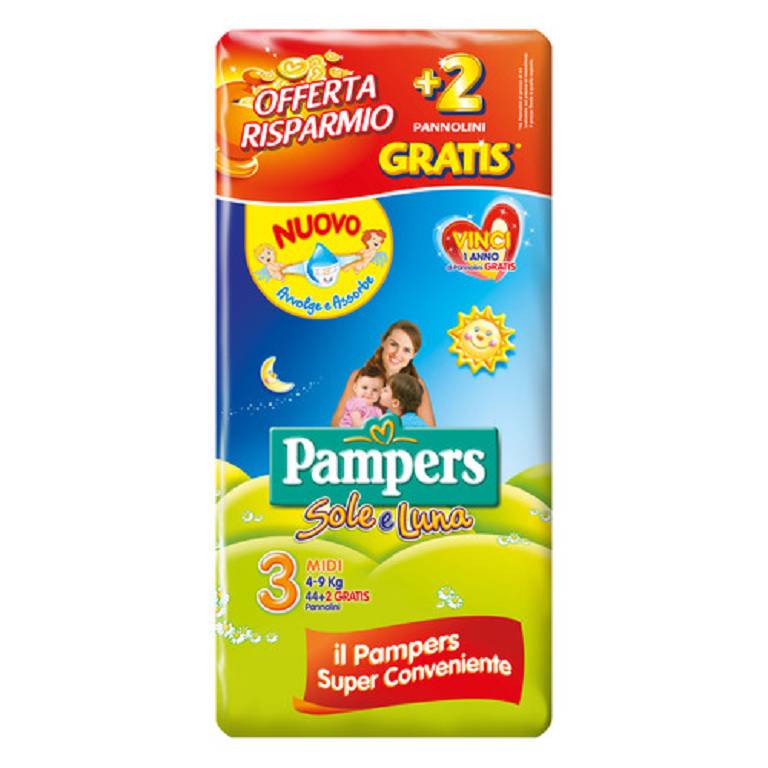 PAMPERS SOLE&LUNA MIDI 44+2PZ