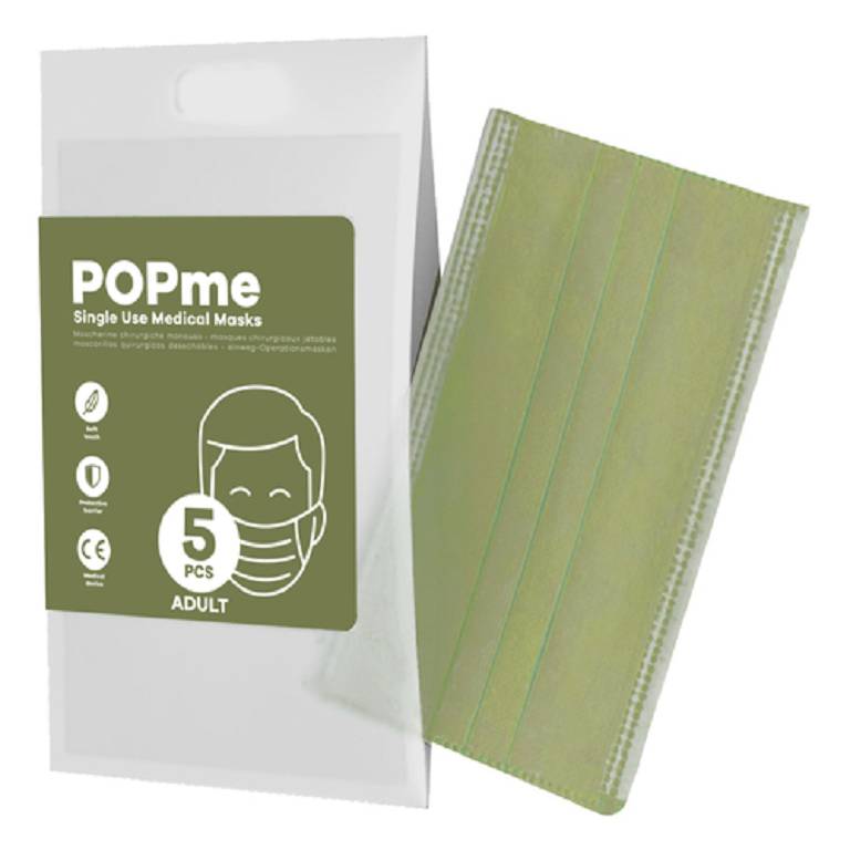 POPME MASK CHIR ARMY GREEN 5PZ